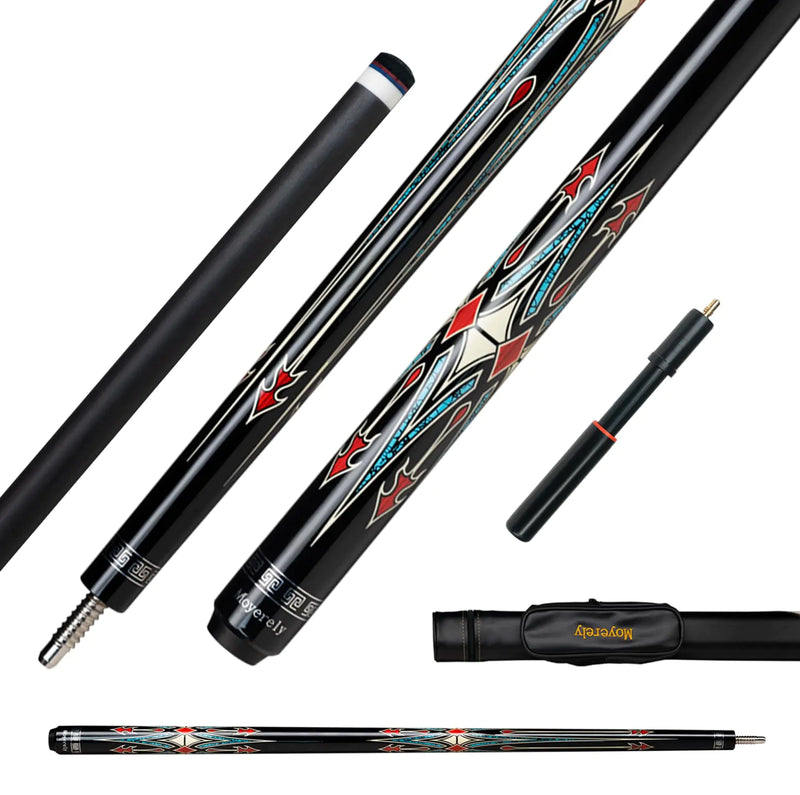 Moyerely Carbon Fiber Pool Cue11.8mm/12.5mm Low Deflection Cue StickProfessional Pool Stick with Case(MK7+Extension11.8mm)