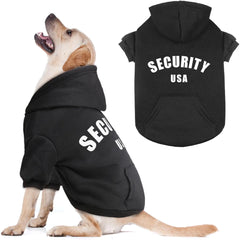 Security Dog Hoodie Warm Cozy Brushed Fleece Interior Dog Clothes Dog Hoodie with Pocket Dog Sweatshirt Dog Sweaters for Medium Dogs(M)